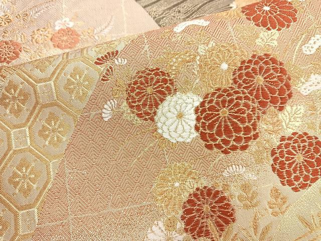 平和屋着物◎九百佐賀錦 六通柄袋帯 唐織 蒔絵 金糸 正絹 逸品 BAAN5226cm