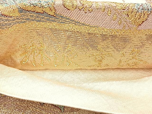 平和屋着物◎六通柄袋帯 琳派京洛 金糸 正絹 逸品 BAAN5250cm