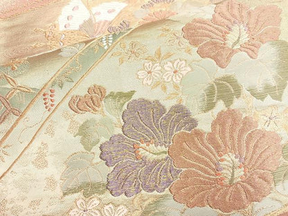 平和屋着物◎六通柄袋帯　唐織　夢佳人　金糸　正絹　逸品　BAAN5280cm