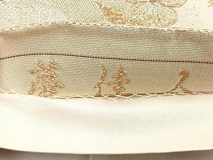 平和屋着物◎六通柄袋帯　唐織　夢佳人　金糸　正絹　逸品　BAAN5280cm