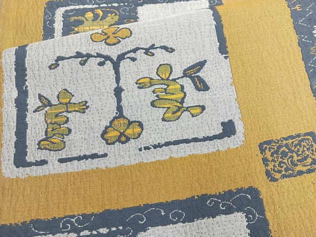 平和屋着物◎六通柄袋帯 人物文 正絹 逸品 BAAN5283cm