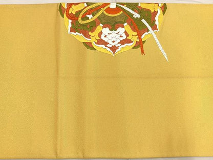 平和屋着物■太鼓柄袋帯　総刺繍　鏡裏文　正絹　逸品　BAAN6180ea