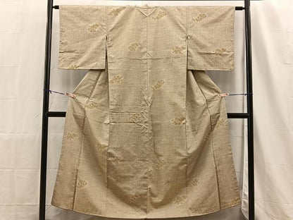 平和屋着物■上質なお召　紗綾形文様　正絹　逸品　BAAN7016hz