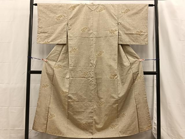 平和屋着物■上質なお召　紗綾形文様　正絹　逸品　BAAN7016hz