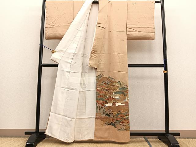 平和屋着物■豪華色留袖 エ霞風景文 金彩 正絹 逸品 BAAN7115yt