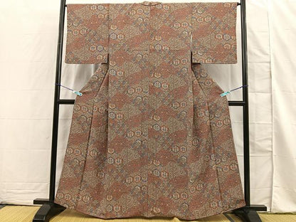 平和屋着物■上質な小紋　吉祥花鳥文　正絹　逸品　BAAN7971sa