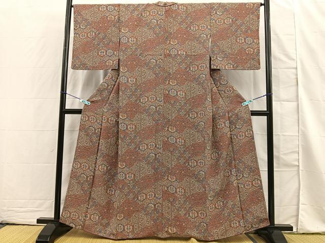 平和屋着物■上質な小紋　吉祥花鳥文　正絹　逸品　BAAN7971sa