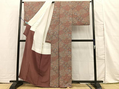 平和屋着物■上質な小紋　吉祥花鳥文　正絹　逸品　BAAN7971sa