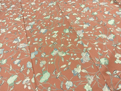 平和屋着物■上質な小紋　椿花文　正絹　逸品　BAAN7991sa