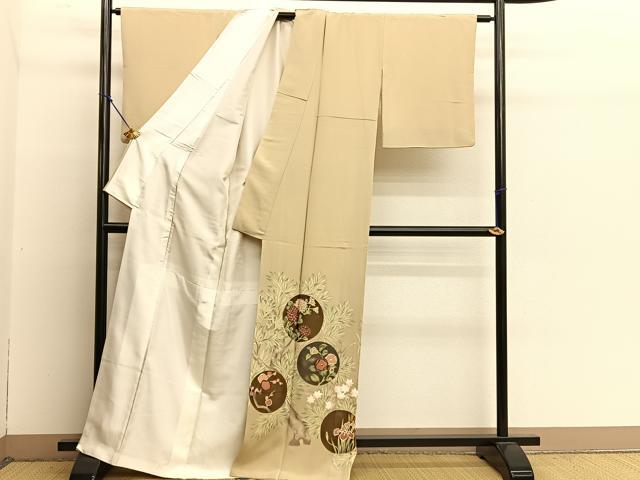 平和屋着物●豪華色留袖 駒刺繍 花丸文 金彩 正絹 逸品 BAAN8744pm