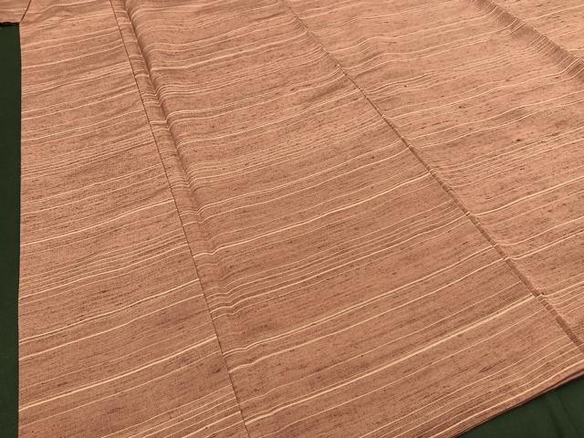平和屋着物■上質な紬　横段文　正絹　逸品　BAAN8857wb