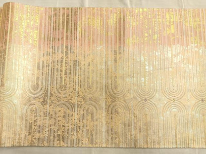 平和屋着物◎太鼓柄袋帯 唐織 竜安寺 名勝 金糸 引箔 正絹 逸品 BAAN8936du