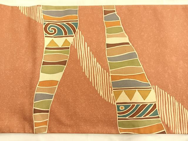 平和屋着物◎太鼓柄袋帯 幾何学文様 正絹 逸品 BAAN8945du