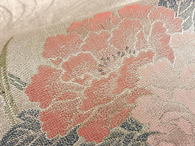 平和屋着物◎佐賀錦 六通柄袋帯 華浪漫 銀糸 正絹 逸品 BAAN8973du
