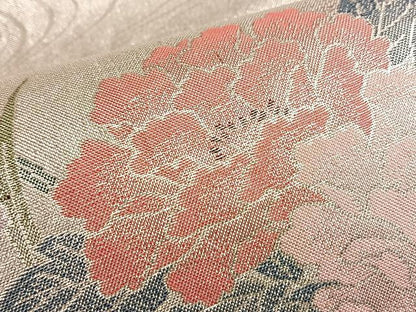 平和屋着物◎佐賀錦 六通柄袋帯 華浪漫 銀糸 正絹 逸品 BAAN8973du