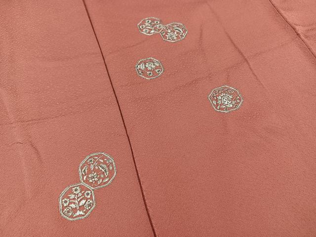 平和屋着物■豪華色留袖 総刺繍 草花丸文 銀糸 正絹 逸品 BAAN9442ow