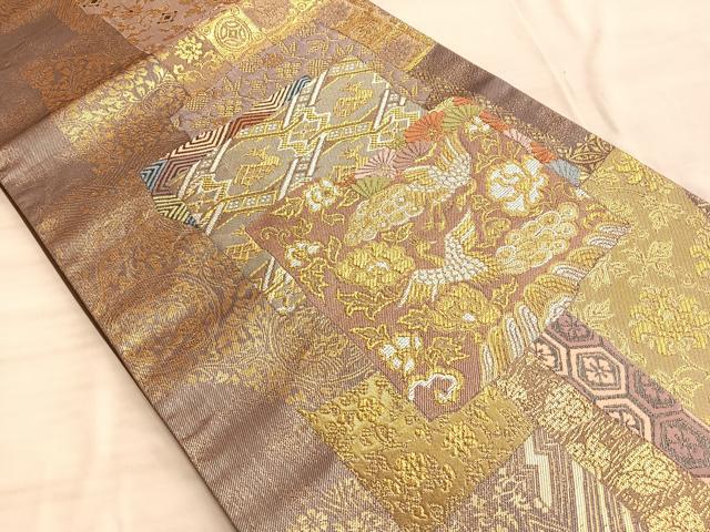 メーカー直売所 平和屋着物◎六通柄袋帯 唐織 正絹 金銀糸 正倉院文様 着物・浴衣