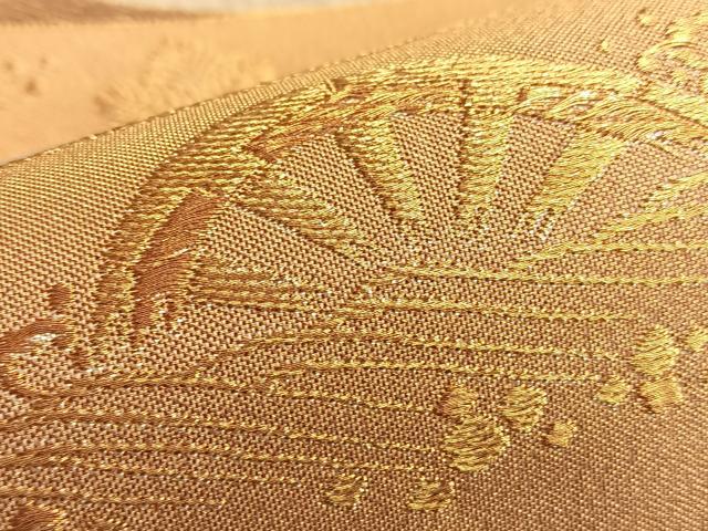 平和屋着物◎六通柄袋帯 摺箔明綴佐賀 金糸 正絹 逸品 BAAO0043du