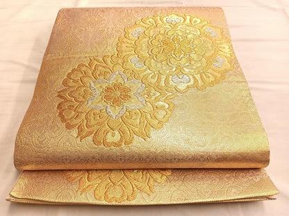平和屋着物◎六通柄袋帯 宝相華 金銀糸 正絹 逸品 BAAO0054du
