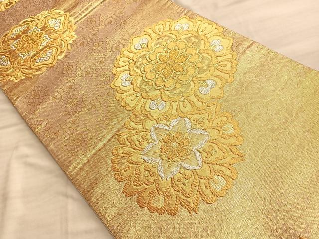 平和屋着物◎六通柄袋帯 宝相華 金銀糸 正絹 逸品 BAAO0054du