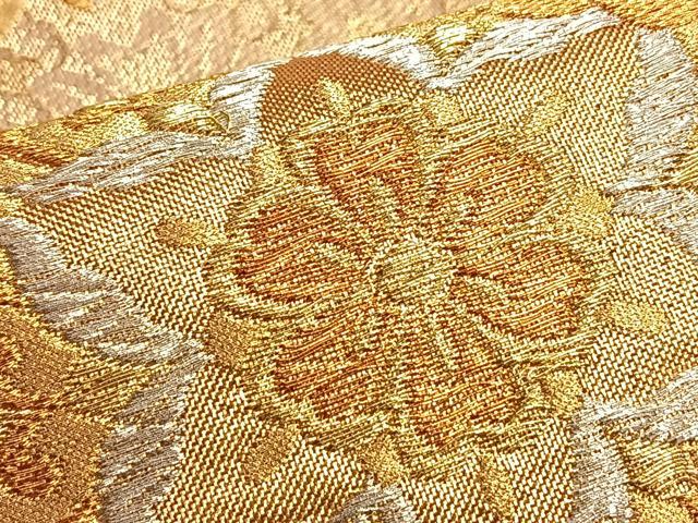 平和屋着物◎六通柄袋帯 宝相華 金銀糸 正絹 逸品 BAAO0054du
