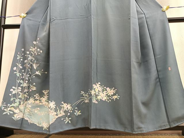 平和屋着物■訪問着　作家物　花鳥文　正絹　逸品　BAAO0171ev