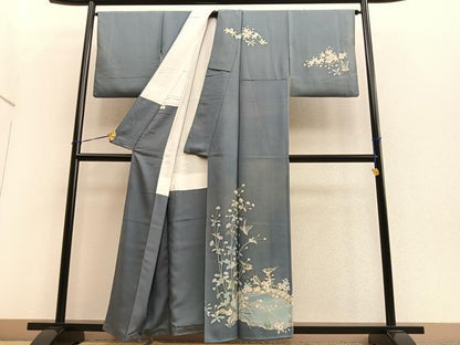 平和屋着物■訪問着　作家物　花鳥文　正絹　逸品　BAAO0171ev