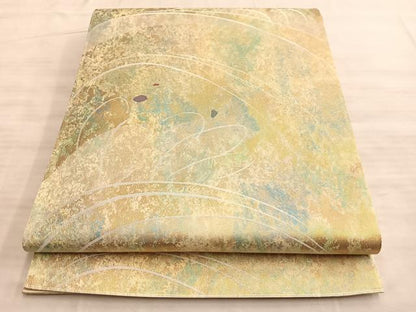 平和屋着物◎六通柄袋帯　吉祥文　引箔　正絹　逸品　BAAO0464du
