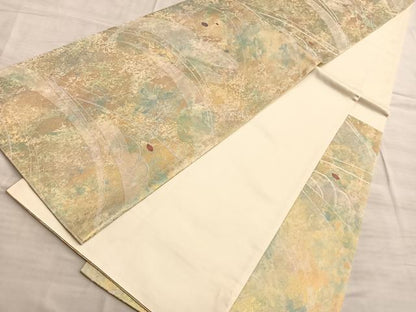 平和屋着物◎六通柄袋帯　吉祥文　引箔　正絹　逸品　BAAO0464du