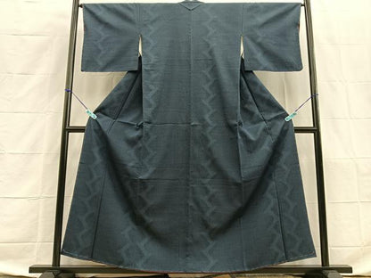 平和屋着物■上質なお召 間道 正絹 逸品 BAAO1244xa