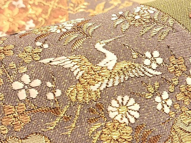 平和屋着物◎六通柄袋帯 唐織 古今和歌集 黒地 金糸 引箔 正絹 逸品 BAAO2005du