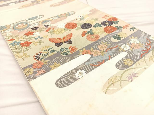 平和屋着物◎六通柄袋帯 唐織名錦遺芳 金糸 正絹 逸品 BAAO3107if