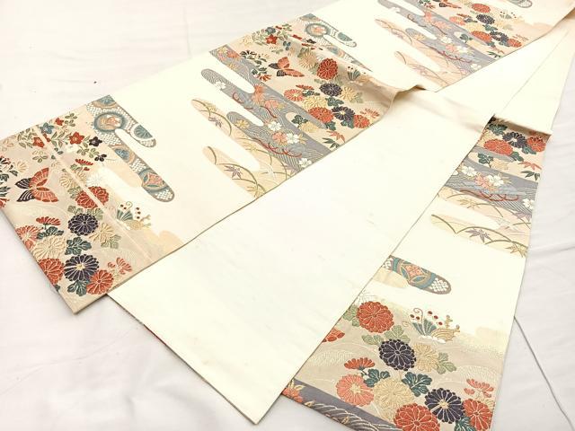 平和屋着物◎六通柄袋帯 唐織名錦遺芳 金糸 正絹 逸品 BAAO3107if