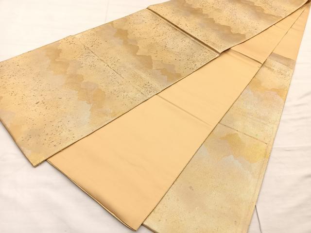 平和屋着物◎六通柄袋帯 霞文 引箔 正絹 逸品 BAAO3156if