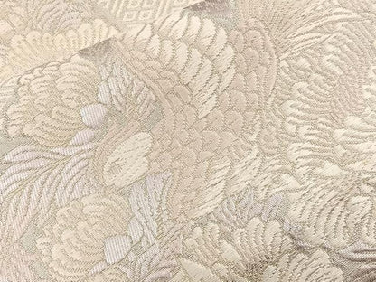 平和屋着物◎六通柄袋帯 唐織 鳳凰花文 銀糸 正絹 逸品 BAAO3455if