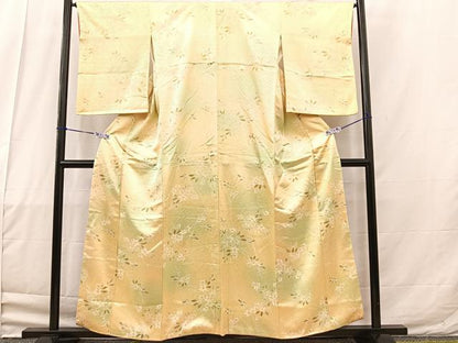 平和屋着物■上質な小紋　芝草花文　暈し染め　正絹　逸品　BAAO3635bs