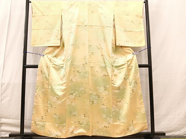 平和屋着物■上質な小紋　芝草花文　暈し染め　正絹　逸品　BAAO3635bs