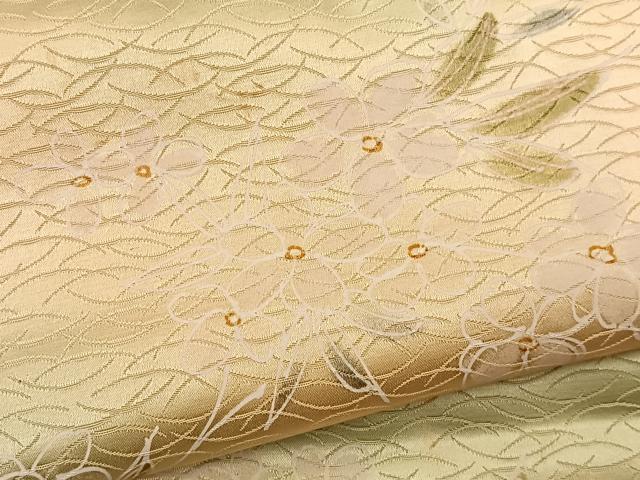 平和屋着物■上質な小紋　芝草花文　暈し染め　正絹　逸品　BAAO3635bs