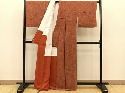 平和屋着物■上質な小紋　草花文　正絹　逸品　未使用　BAAO3928pu