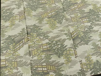 平和屋着物■上質なお召 7マルキ 風景文 正絹 逸品 BAAO4983hz