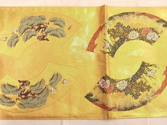 袋帯 変わり織り 縞 引箔 全通 洒落 24M38f 袋帯 変わり織り 縞 引箔 全通 洒落 24M38f