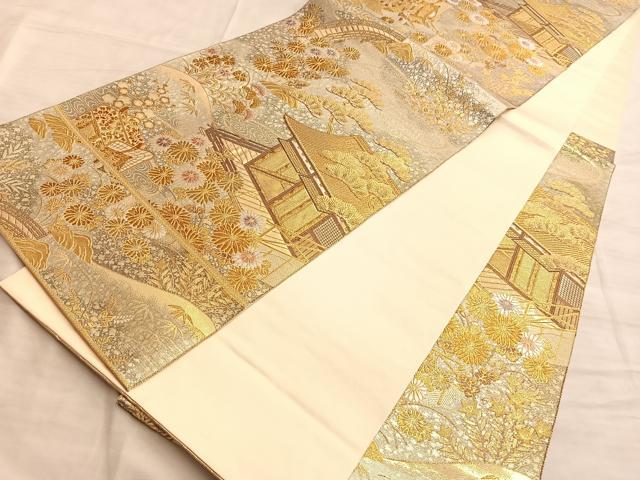 H2307★ 着物淡雪 ★ 正絹　全通袋帯　京洛時代祭還幸絵巻　24金箔 H2307☆ 着物淡雪 ☆ 正絹 全通袋帯 京洛時代祭還幸絵巻 24金箔