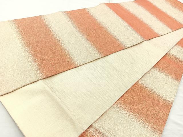 平和屋着物◎六通柄袋帯 霞文 正絹 逸品 BAAO6350cm