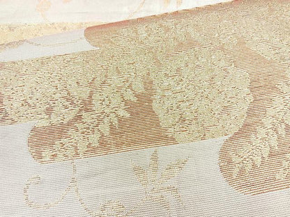 平和屋着物◎佐賀錦 六通柄袋帯 霞草花文 金銀糸 正絹 逸品 BAAO6386cm