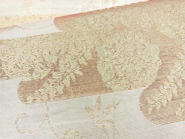 平和屋着物◎佐賀錦 六通柄袋帯 霞草花文 金銀糸 正絹 逸品 BAAO6386cm