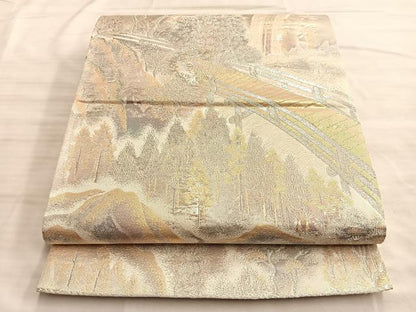平和屋着物◎六通柄袋帯 京洛錦 二重引箔 金銀糸 正絹 逸品 BAAO8526du