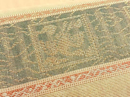 平和屋着物◎六通柄袋帯 鳳凰横段花唐草文 金糸 正絹 逸品 BAAO8549du