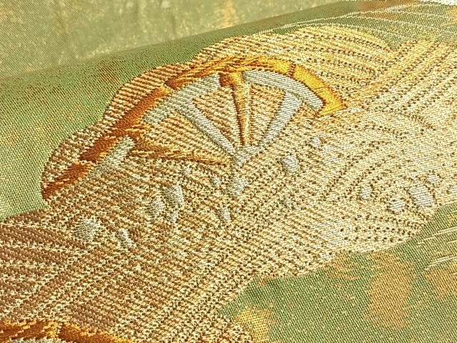 平和屋着物◎六通柄袋帯 吉祥綾錦文 金銀糸 引箔 正絹