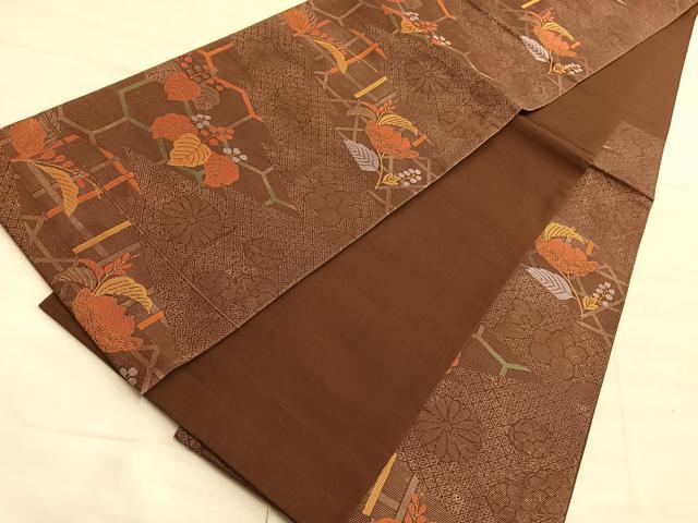 平和屋着物●六通柄袋帯 桐亀甲文様 正絹 逸品 BAAO9901du