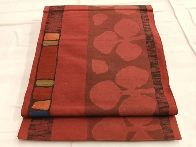 平和屋着物●六通柄 本袋帯 更紗花文 金糸 正絹 逸品 BAAO9911du